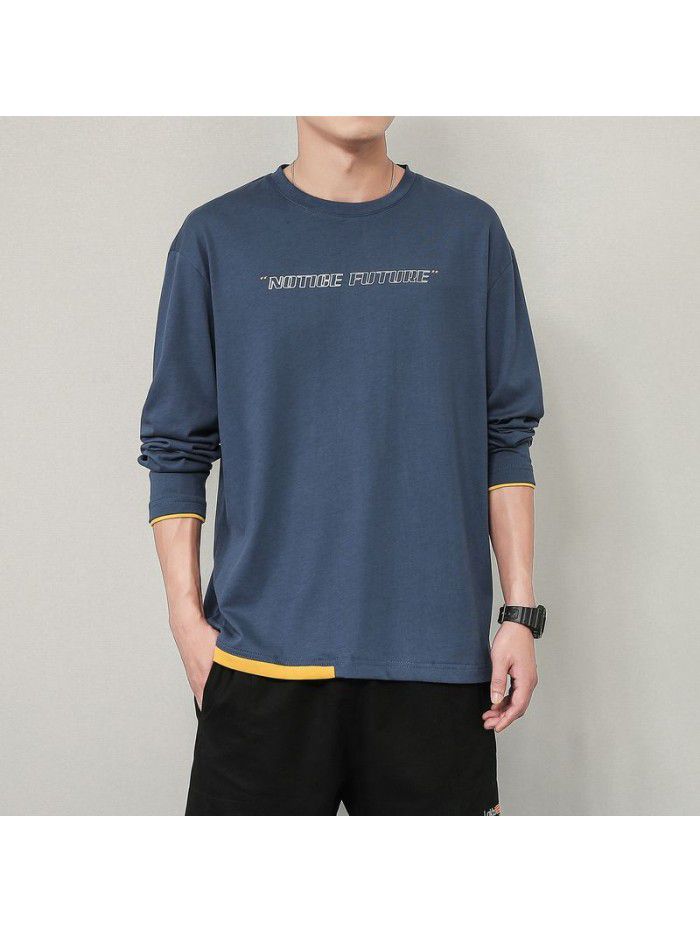 men's long sleeve T-shirt new round neck autumn trend Korean base shirt T-shirt men's loose student trend 