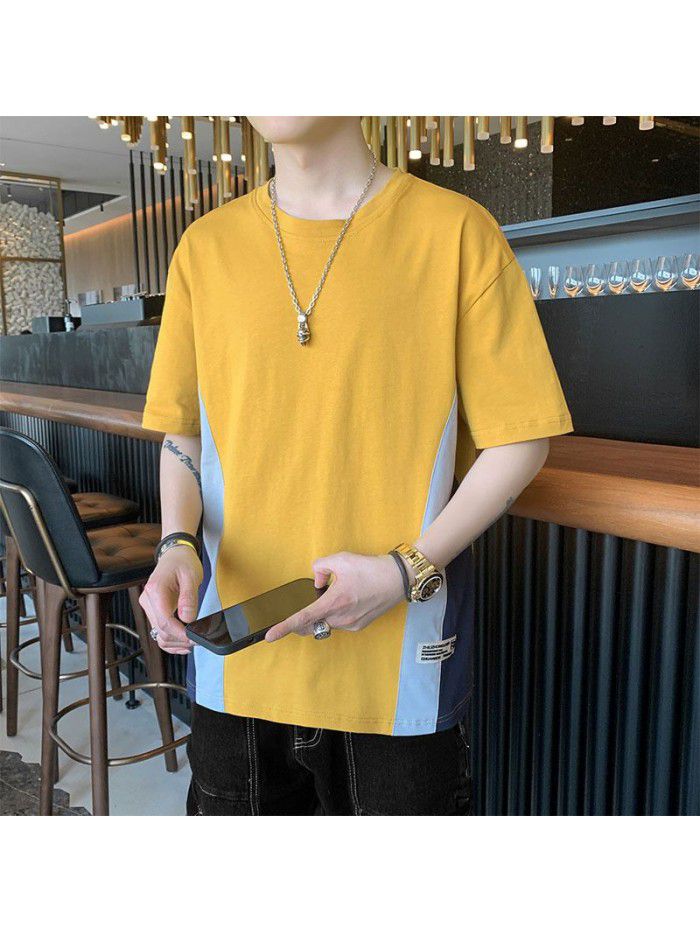 Men's Cotton Short Sleeve T-Shirt  new half sleeve Korean men's base shirt fashion men's loose and compassionate students 