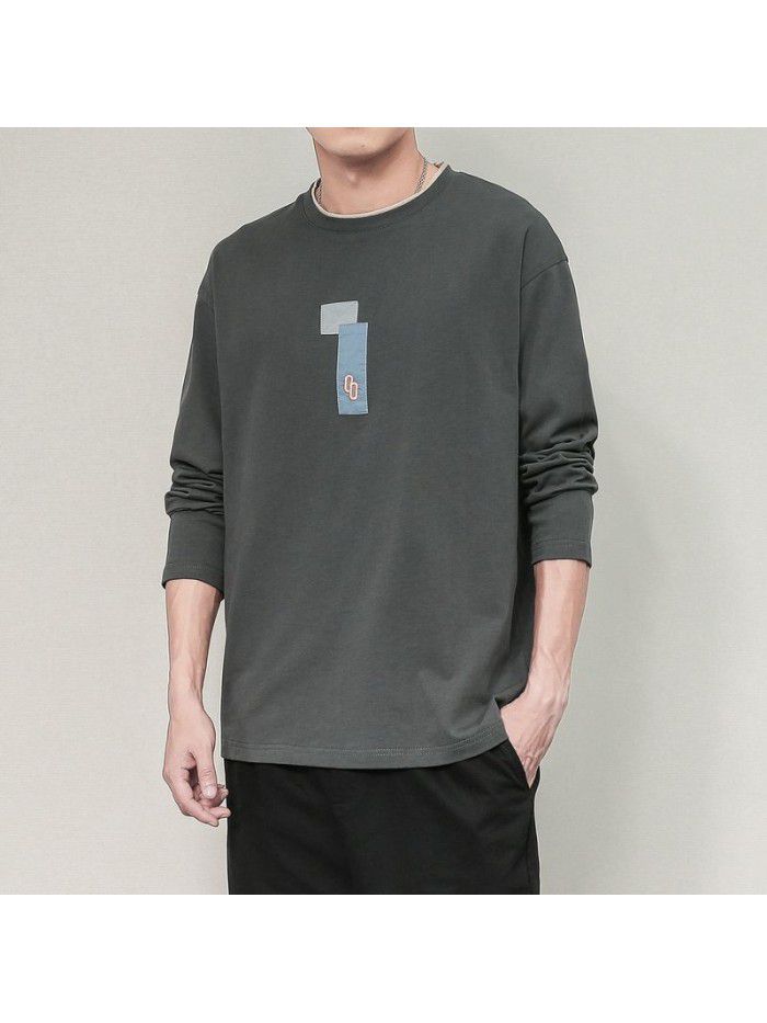 men's long sleeve T-shirt new round neck autumn trend Korean base shirt T-shirt men's loose student trend 