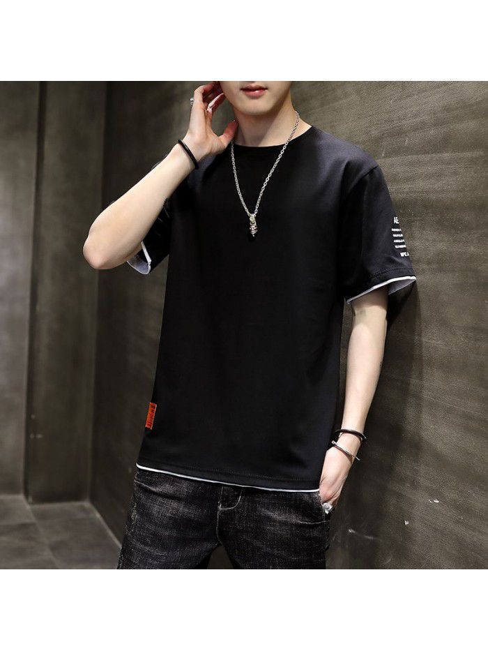 Men's short sleeve T-shirt fashion brand half sleeve men's  new summer loose and considerate student 