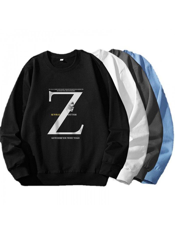 Men's sweater  new spring round neck long sleeve T-shirt Korean Trend Pullover Top Men's fashion 