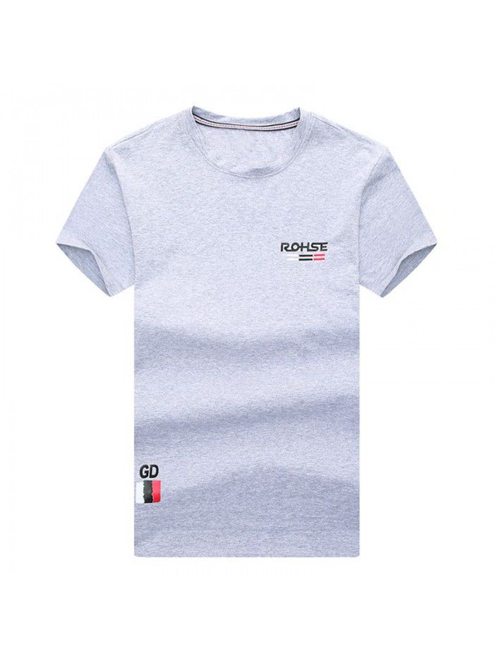 Breathable short sleeve t-shirt men's summer half sleeve T-shirt young and middle-aged men's round neck slim father's dress 