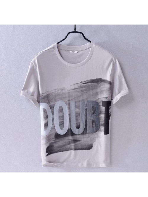 Summer men's Cotton Short Sleeve T-Shirt lett...
