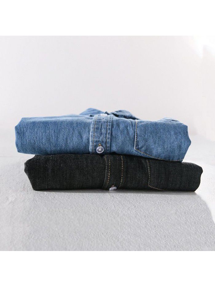 Denim shirt men's long sleeve autumn cotton loose long sleeve denim shirt casual men's spring and autumn top 9413 