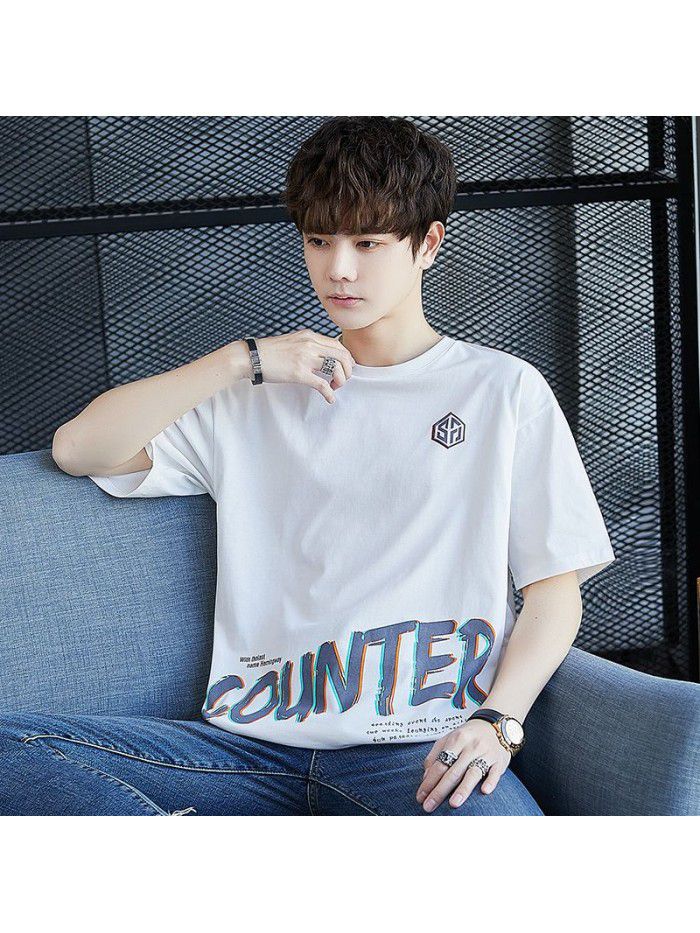  summer new short sleeve t-shirt men's fashion round neck half sleeve t-shirt men's casual thin top 