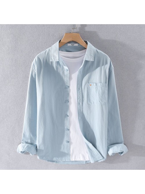 Spring and autumn men's casual long sleeve co...