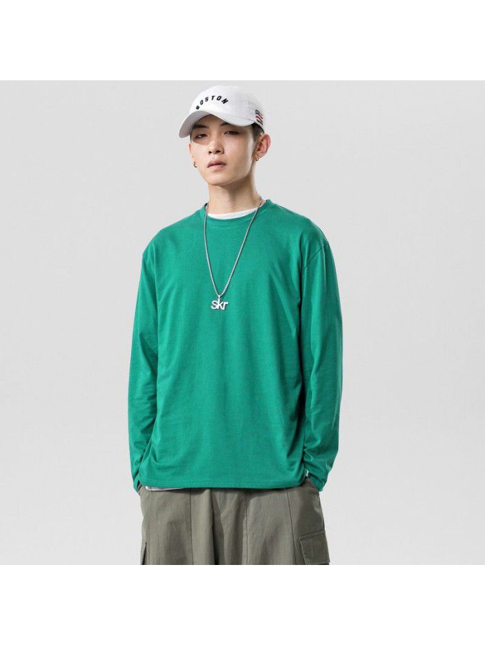 Long sleeve t-shirt men's  new trend autumn Korean T-shirt with fashionable men's wear 