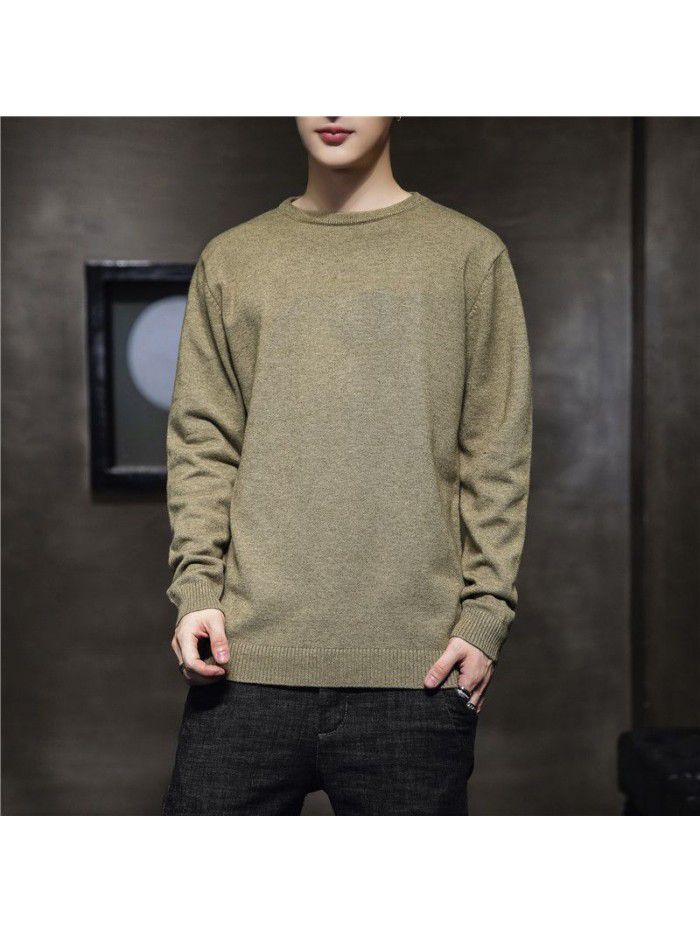 Autumn  new men's sweater Korean Trend slim fitting Pullover Sweater base coat men's young students 