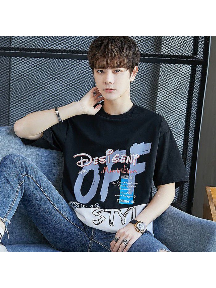  summer new short sleeve t-shirt men's fashion round neck half sleeve t-shirt men's casual thin top 