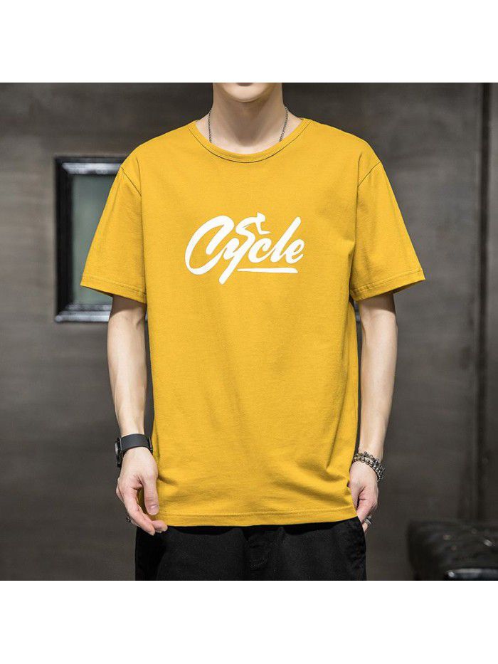 Breathable short sleeve t-shirt men's  summer new men's cotton casual loose half sleeve t-shirt men's wear 