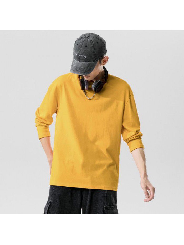 Long sleeve t-shirt men's  new trend autumn Korean T-shirt with fashionable men's wear 