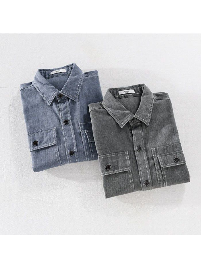 Men's fashion cotton long sleeve shirt in spring and Autumn 