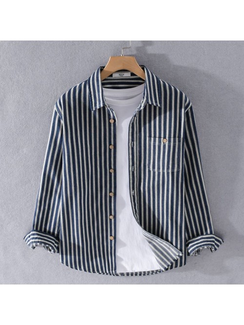 Spring and autumn long sleeve cotton shirt men...