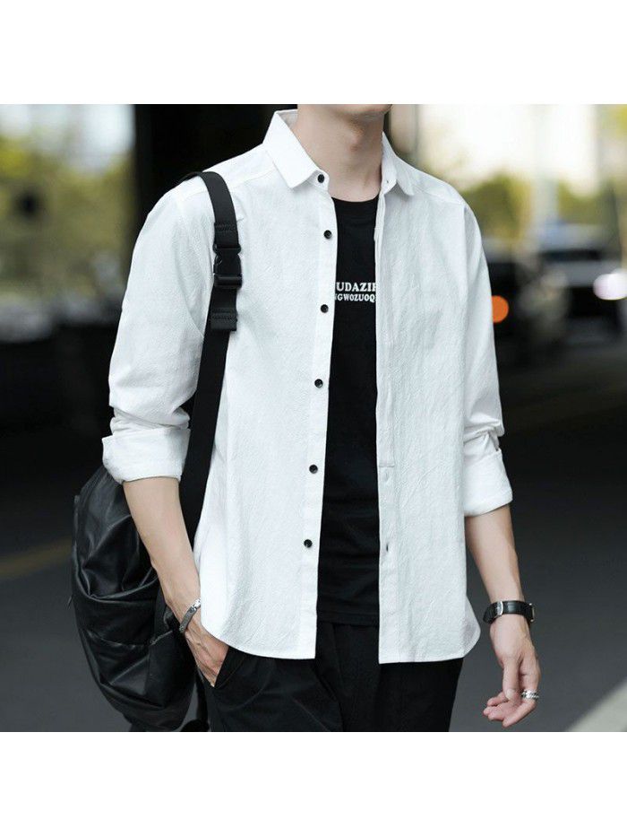 new spring and autumn men's long sleeve shirt men's slim men's shirt casual clothes men's fashion 