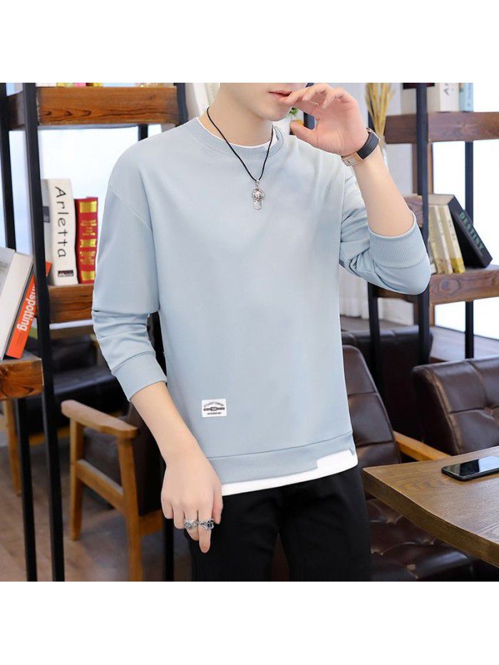 Fashion sweater men's autumn  new men's wear Korean Trend slim round neck bottomed shirt for young students 