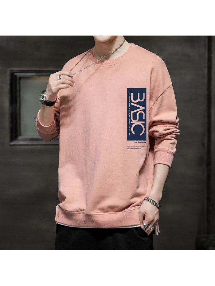  popular long sleeve t-shirt men's fashion Little Daisy loose round neck tooling Inst shirt men's National Fashion Top 