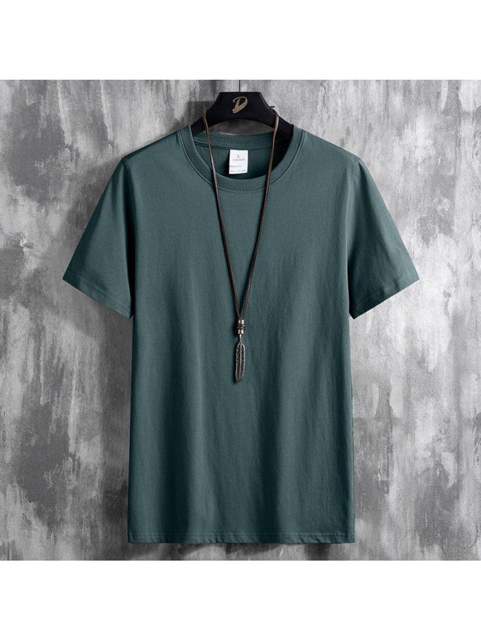 Breathable  summer new men's short sleeve T-shirt cotton half sleeve large men's T-shirt Korean top student 