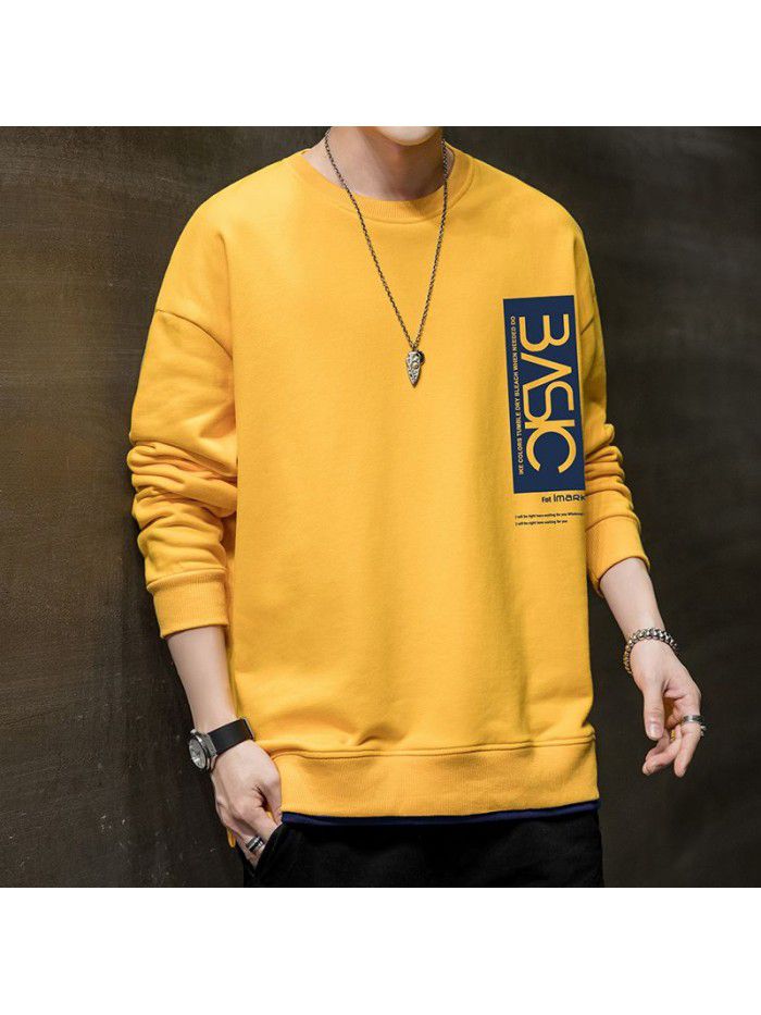  popular long sleeve t-shirt men's fashion Little Daisy loose round neck tooling Inst shirt men's National Fashion Top 