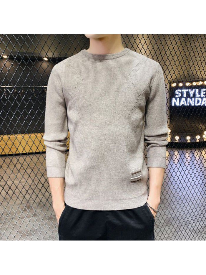 Autumn  new men's T-shirt Korean round neck Pullover Jacket sweater men's junior students 