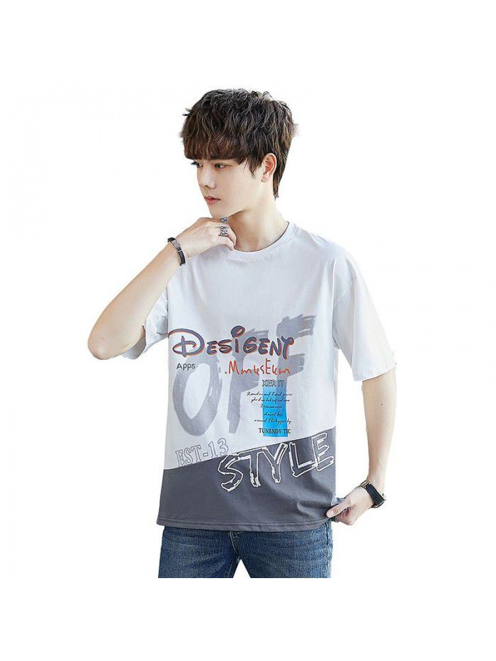  summer new short sleeve t-shirt men's fashion round neck half sleeve t-shirt men's casual thin top 