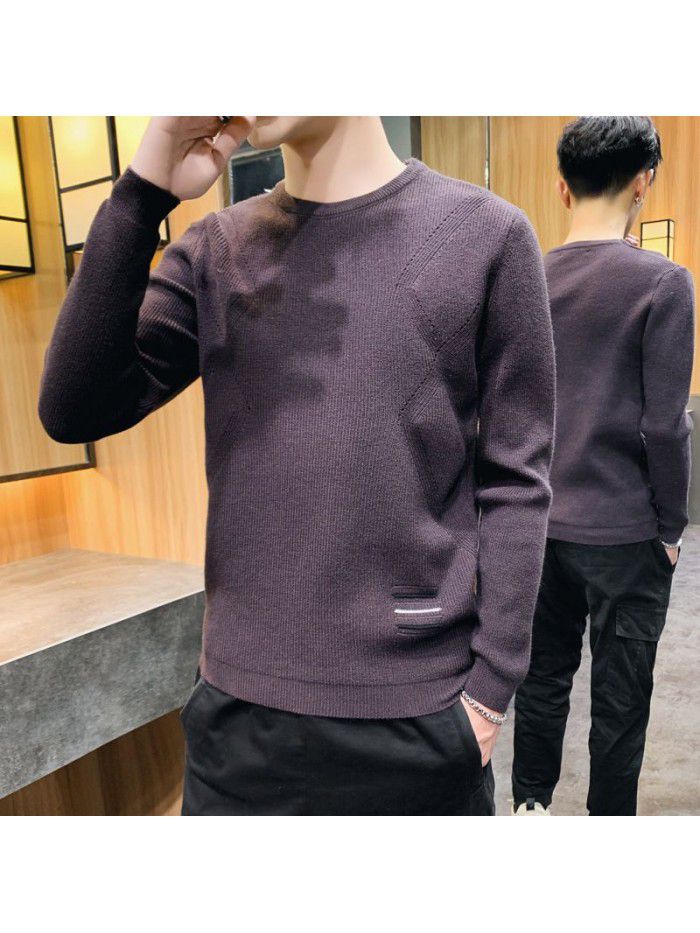 Autumn  new men's T-shirt Korean round neck Pullover Jacket sweater men's junior students 