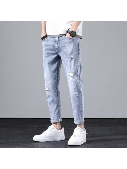  spring jeans men's straight baggy Capris 
