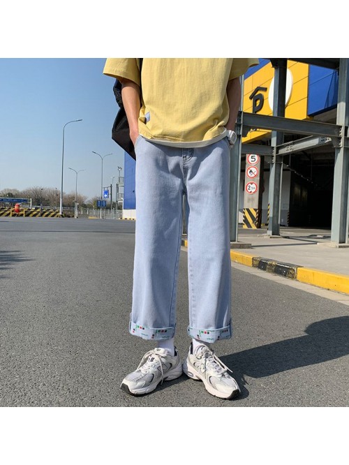 Spring  new Hong Kong Style washed jeans men'...