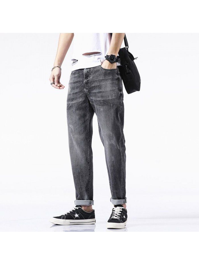 New men's fashion brand washed jeans in spring and summer 