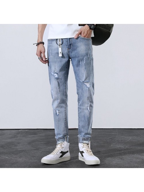 Spring and summer new jeans men's Korean slim...