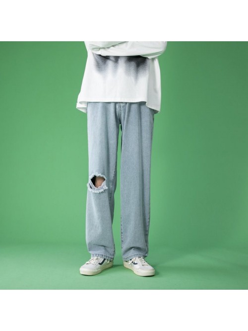 Hole jeans men's spring and summer new fashio...