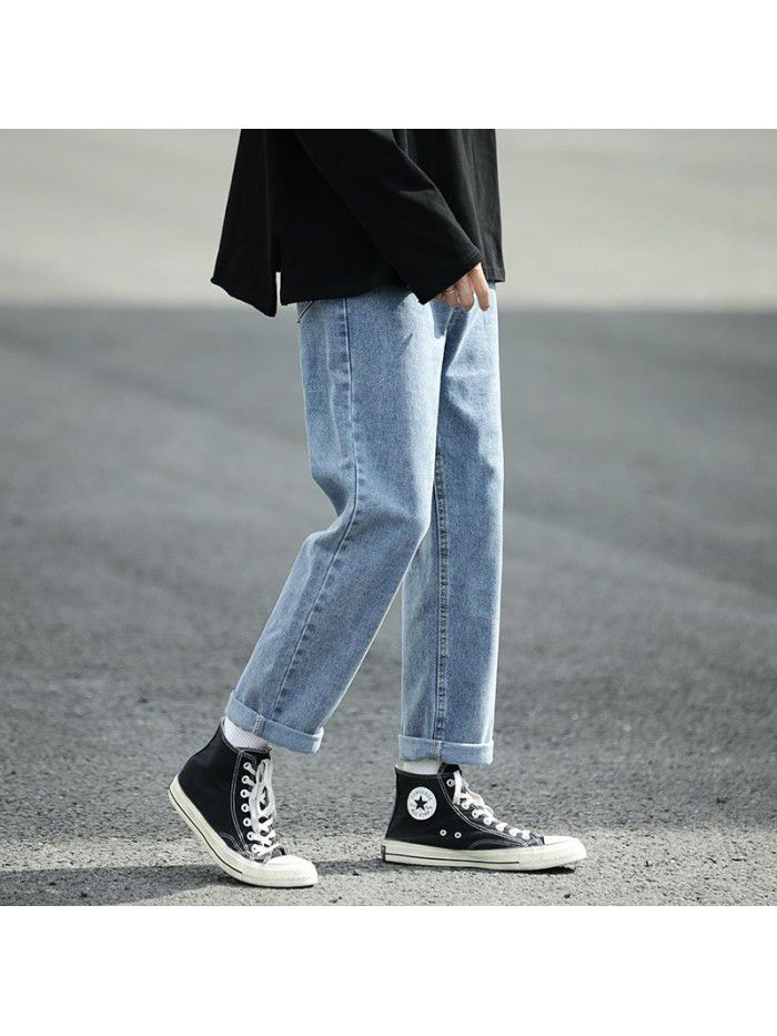 New fashion brand Hong Kong style retro washed jeans in spring and summer 