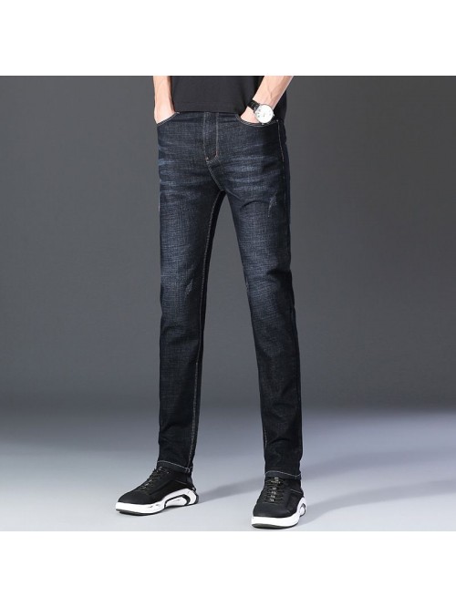 Spring and summer thin fashion brand stretch jeans...
