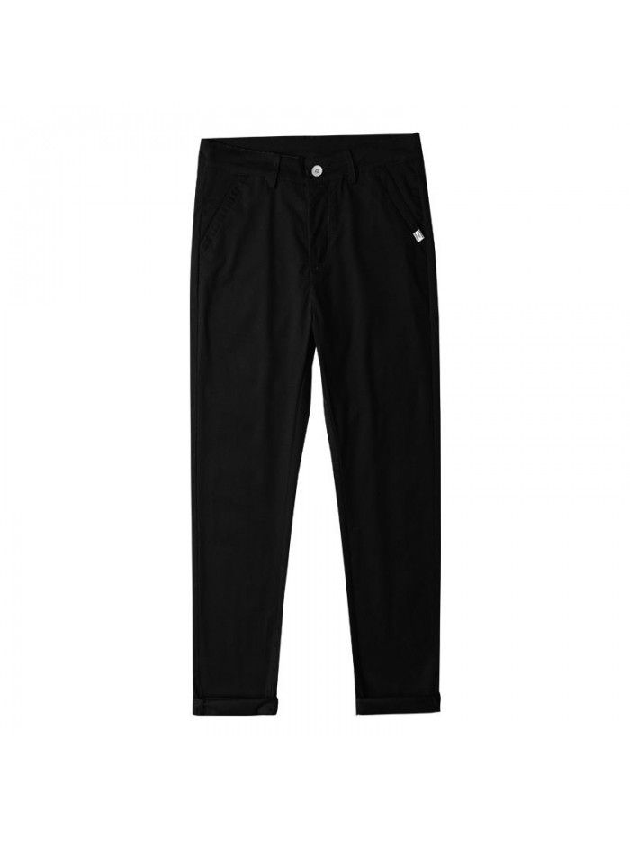 spring new casual pants men's loose sports pants men's fashion Korean elastic straight Capris 