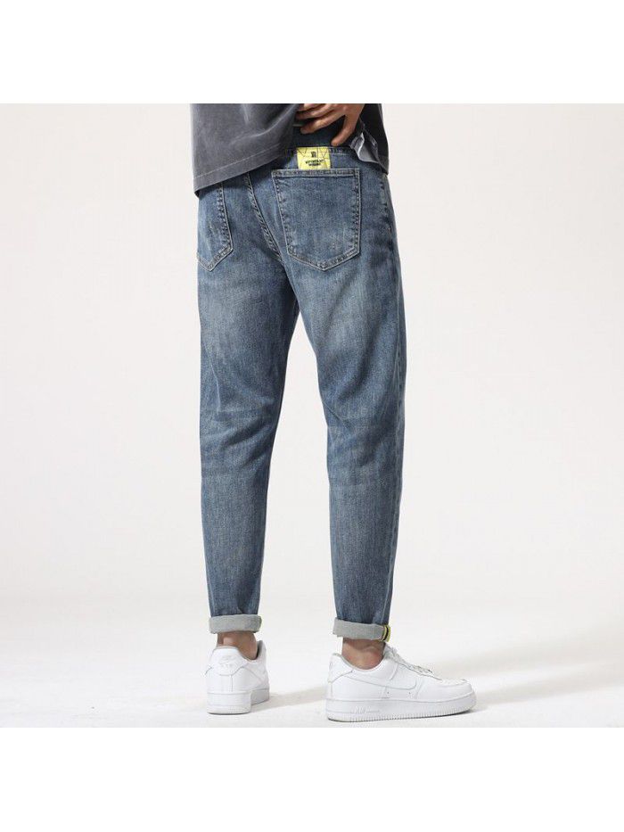 Men's jeans spring and summer new fashion brand loose large size Harem Pants trend youth leisure straight pants 