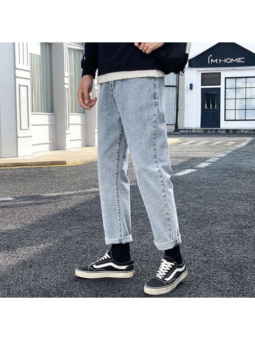 New jeans in spring and summer, men's loose s...