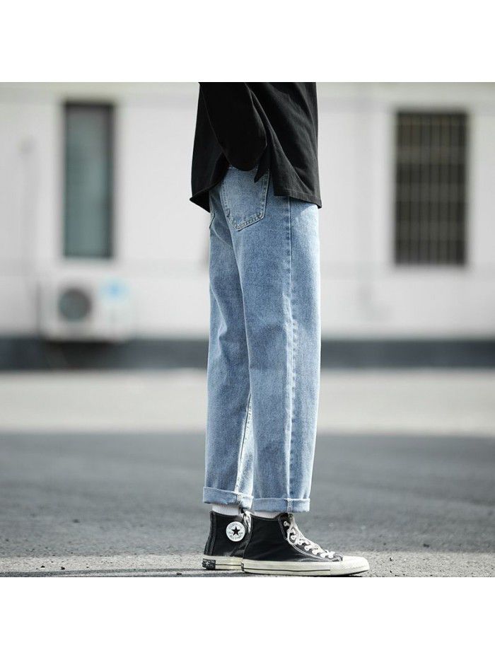 New fashion brand Hong Kong style retro washed jeans in spring and summer 