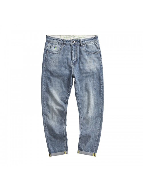 New jeans in spring and summer men's slim Leg...