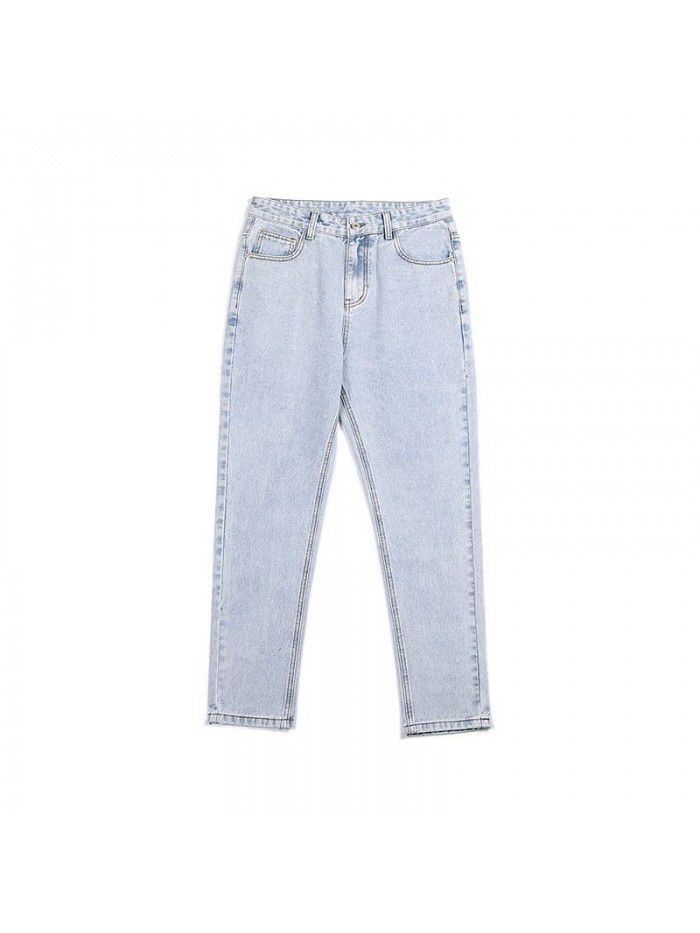 spring and summer new jeans men's fashion brand gangfenggao Street SLIM STRAIGHT wash youth trend long pants 