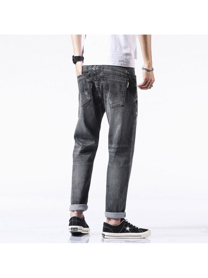 New men's fashion brand washed jeans in spring and summer 