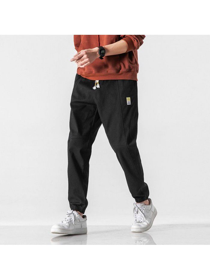 men's casual pants men's wash loose casual pants large elastic waist overalls men's wear 
