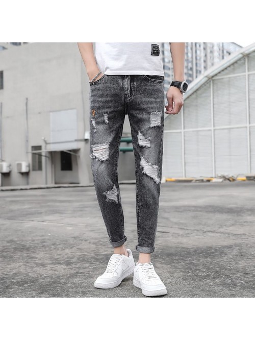 spring and summer new jeans men's Korean slim...