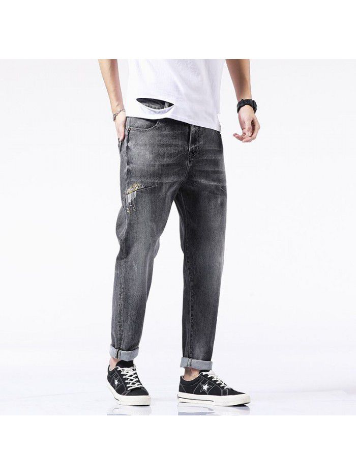 New men's fashion brand washed jeans in spring and summer 