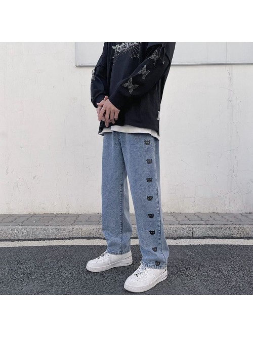 Spring and summer  new jeans men's loose and ...