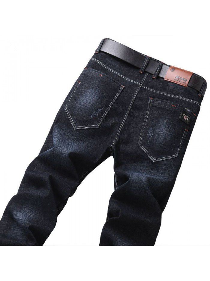 Spring and summer thin fashion brand stretch jeans men's Korean slim Leggings men's fashion casual pants 