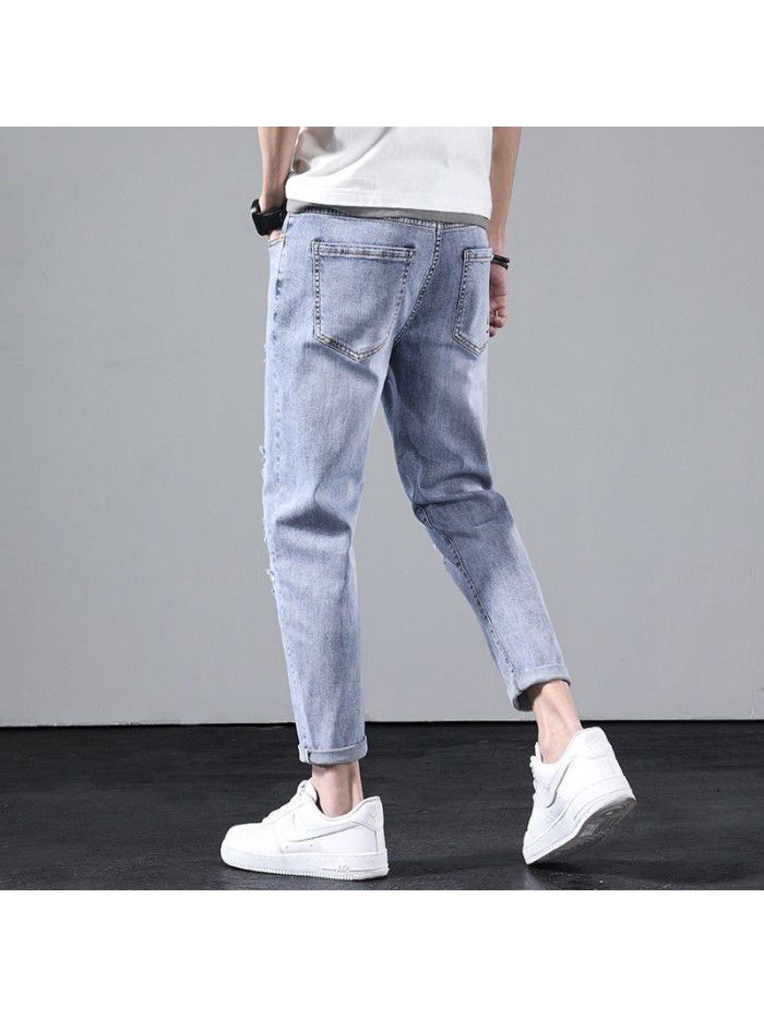  spring jeans men's straight baggy Capris 