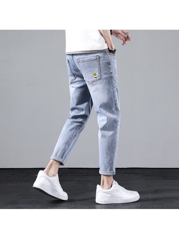  spring jeans men's straight baggy Capris 
