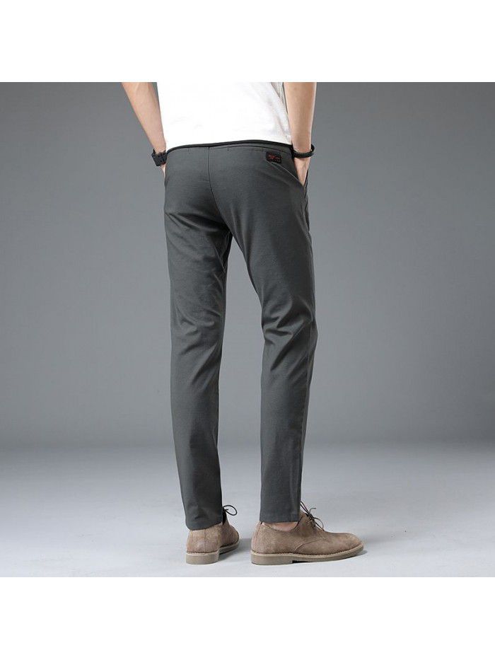 Pants men's Korean Trend slim stretch straight PANTS YOUTH simple formal casual men's trousers summer thin 