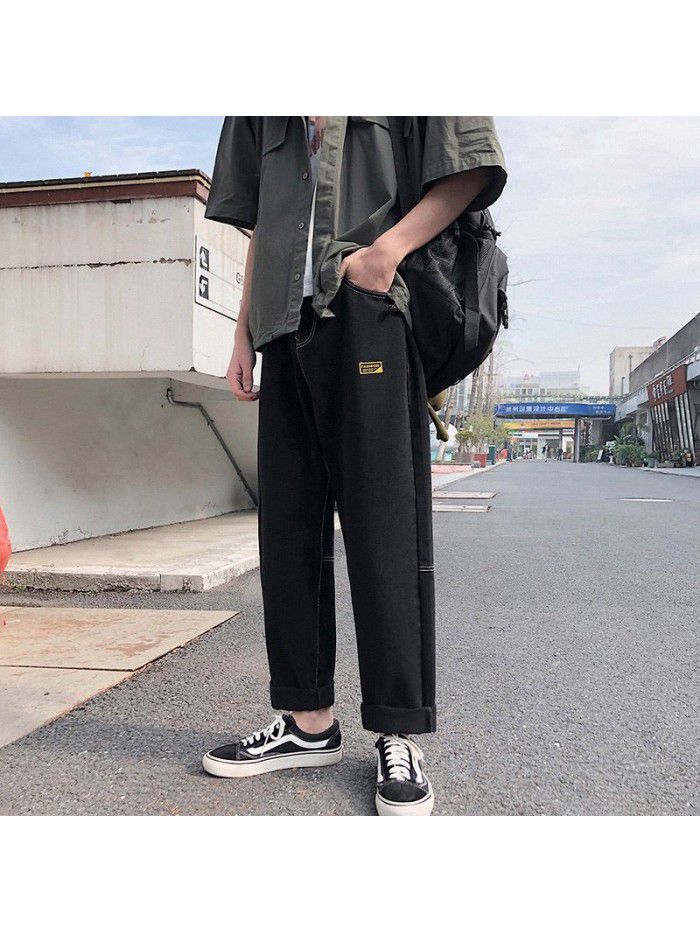  spring and summer new jeans men's loose straight wide leg pants men's fashion casual Harem Pants 