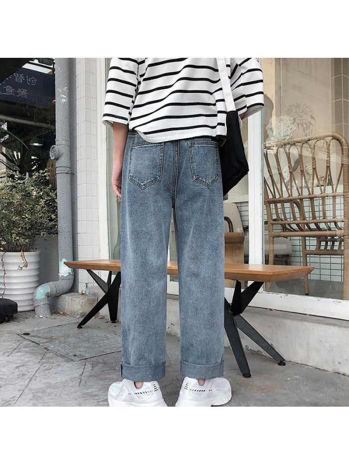 New Japanese fashion brand loose straight jeans in spring and summer 