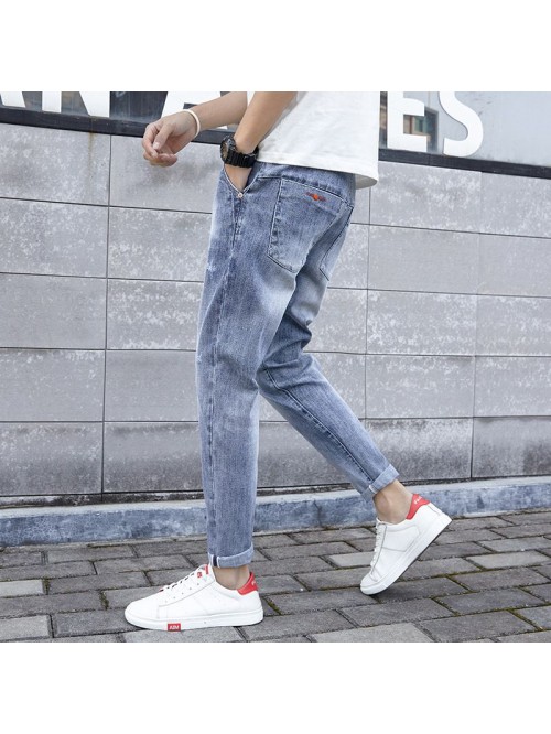Spring and summer new jeans men's Korean slim...